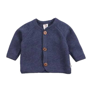 Jachetă bleumarin melanj din lână fleece