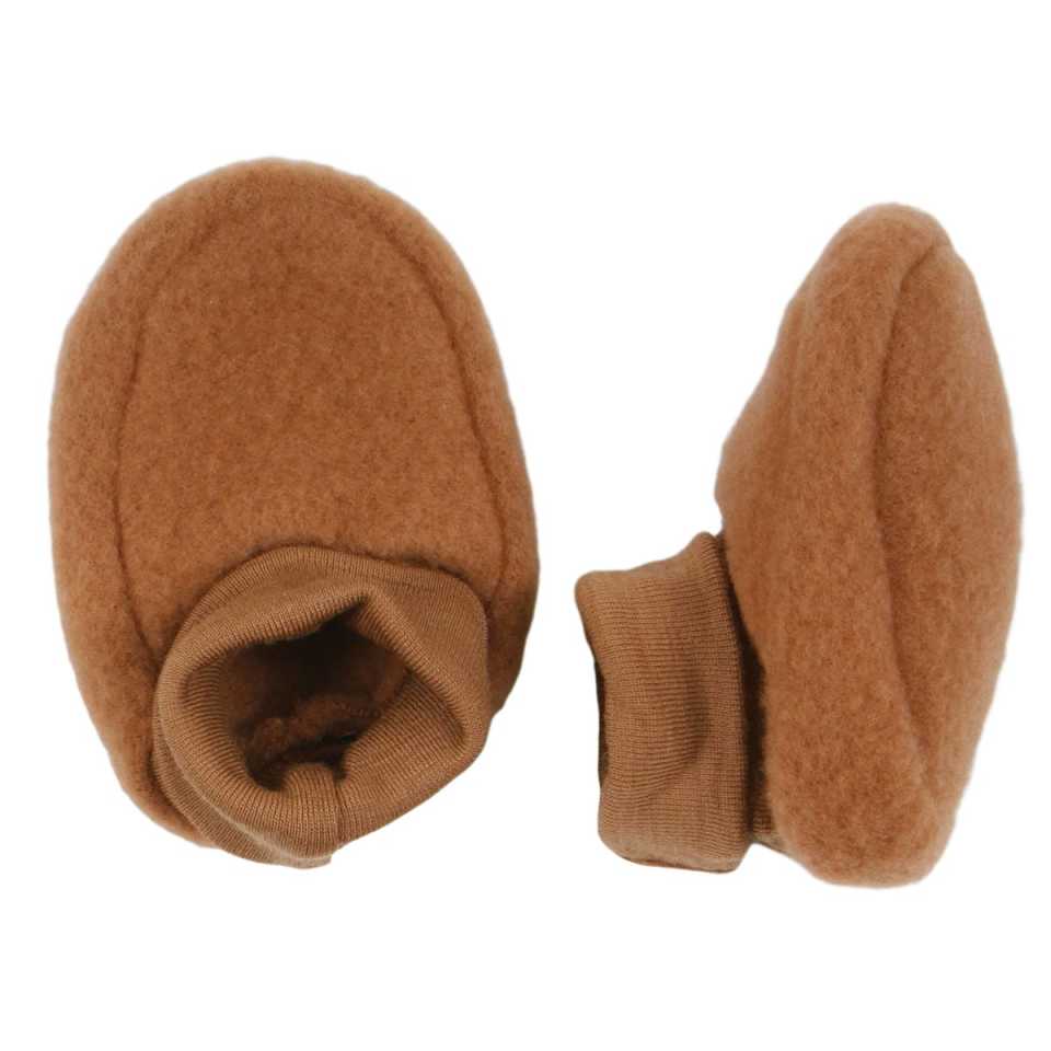 Botoșei maro (almond) moi, din lână fleece