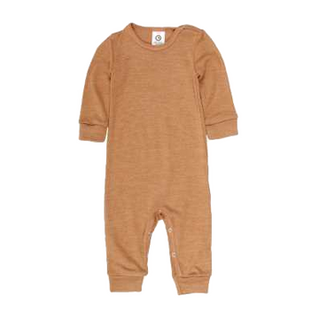 Salopetă maro din lână organică și mătase