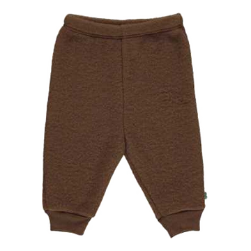 Pantaloni maro verzui din lână fleece