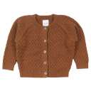 Cardigan maro din bumbac organic tricotat