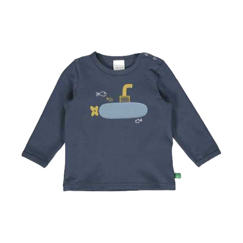 Bluză bleumarin cu imprimeu submarin pentru bebeluși