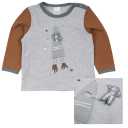 Bluziță gri cu imprimeu rachetă și astronaut