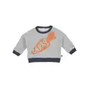 Bluziță gri groasă cu imprimeu morcov