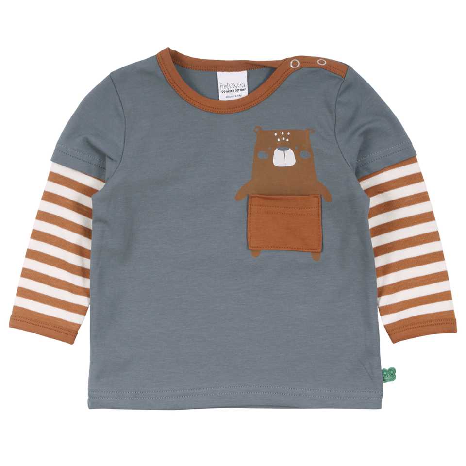 Bluză cu imprimeu urs pentru bebeluși
