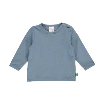 Bluză Alfa albastră (stormy blue) din bumbac organic pentru bebeluși