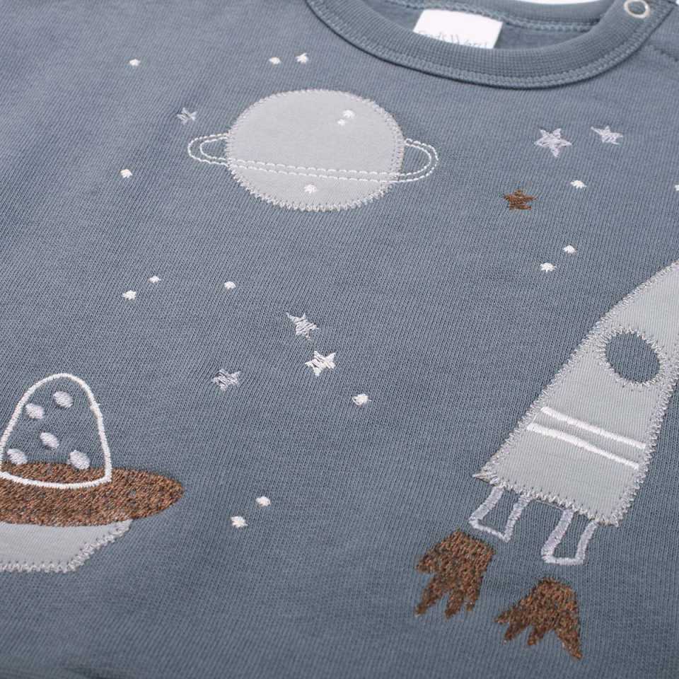 Bluză groasă cu imprimeu cusut Astro pentru bebeluși