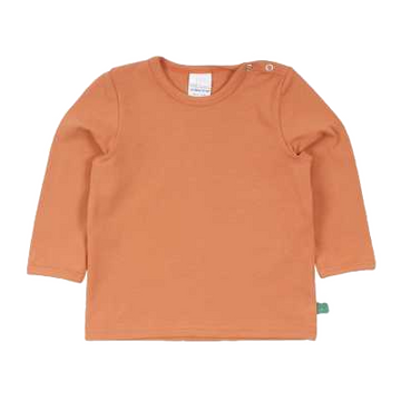 Bluză Alfa portocaliu (sienna) din bumbac organic pentru bebeluși
