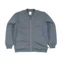 Cardigan albastru (stormy blue) din bumbac organic, cu fermoar