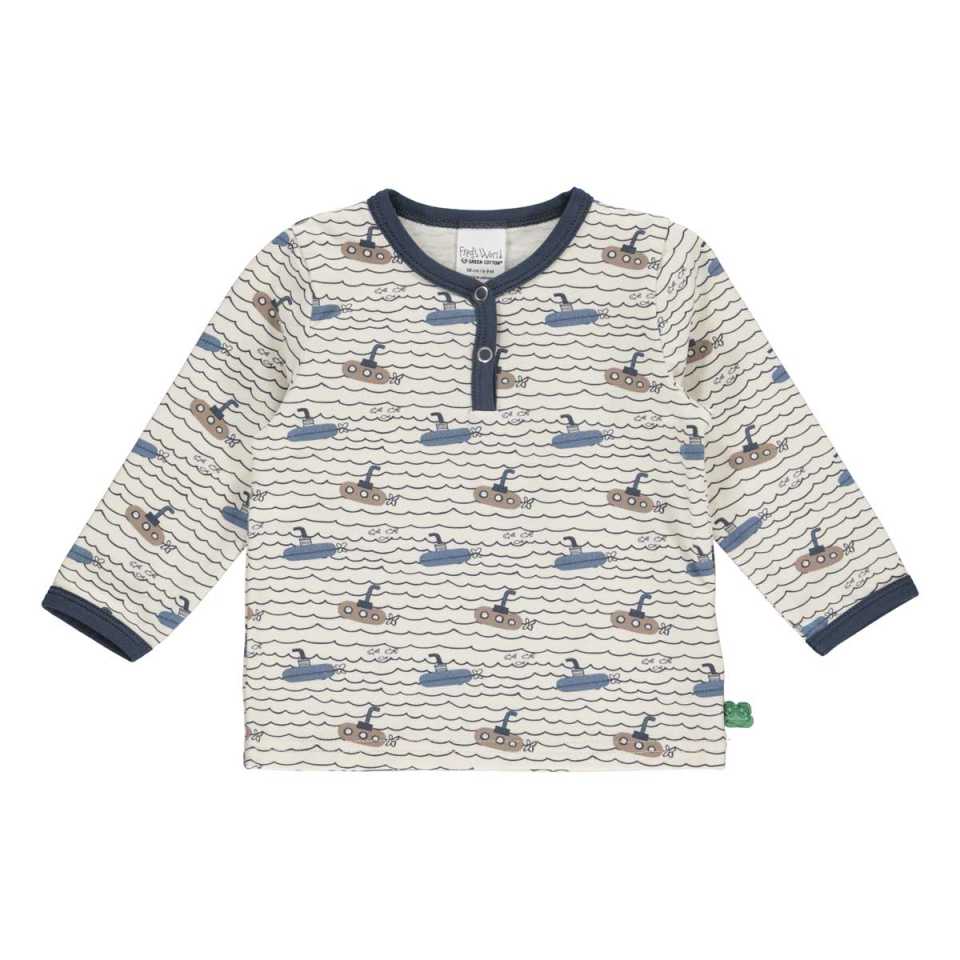Bluziță crem cu imprimeu submarine pentru bebeluși