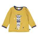Bluziță galbenă cu imprimeu cusut zebră pentru bebeluși