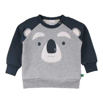 Bluză groasă gri cu imprimeu koala pentru bebeluși