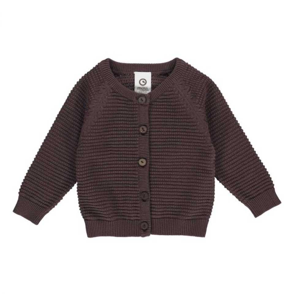 Cardigan tricotat maro pentru bebeluși