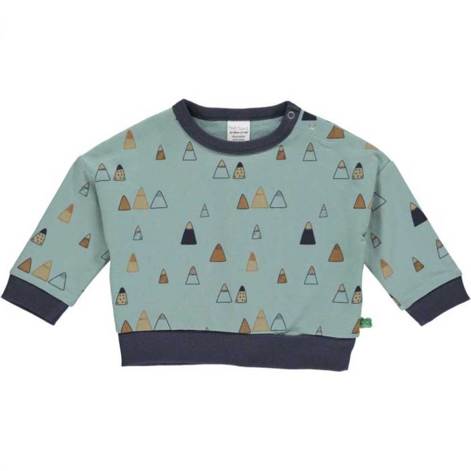 Bluză groasă bleu cu imprimeu piscuri pentru bebeluși