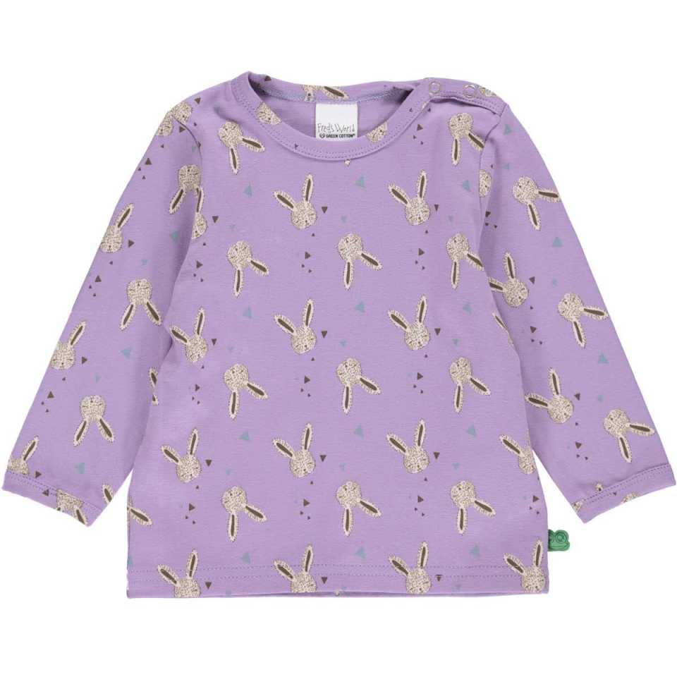 Bluză mov cu imprimeu iepurași pentru bebeluși