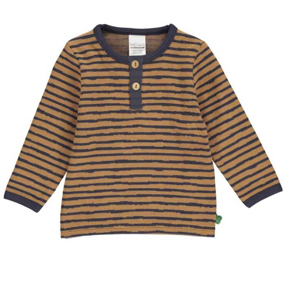 Bluză albastră cu dungi maro