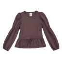 Bluză maro cu mâneci bufante pentru copii