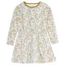 Rochie crem groasă, cu imprimeu vegetal, din bumbac organic