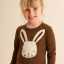 Bluză maro cu imprimeu iepure pentru copii