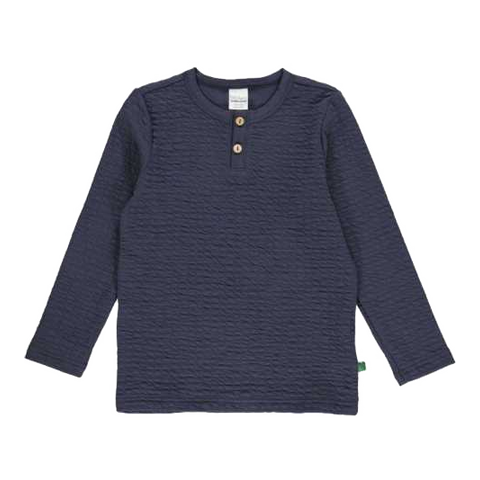 Bluză Jacquard bleumarin din bumbac organic, pentru copii