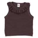 Vestă maro tricotată pentru copii