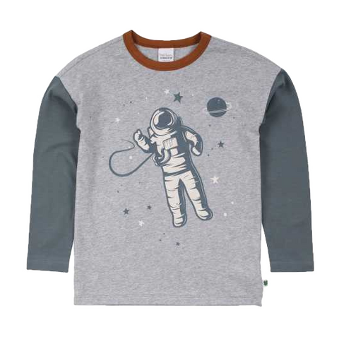 Bluză gri cu imprimeu astronaut pentru copii