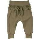 Pantaloni verde închis cu volănaș din bumbac organic