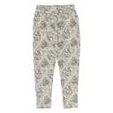 Pantaloni verzi grosuți cu imprimeu vegetal din bumbac organic