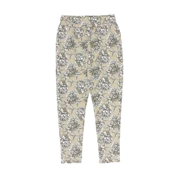 Pantaloni verzi grosuți cu imprimeu vegetal din bumbac organic