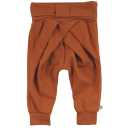 Pantaloni portocalii, confortabili, cu fundă din bumbac organic