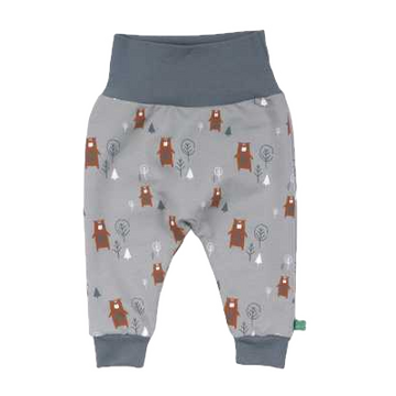 Pantaloni grosuți, gri-albastru cu imprimeu urși
