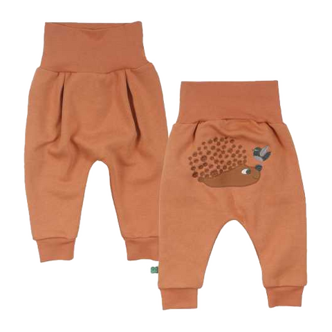 Pantaloni de trening portocalii cu imprimeu arici