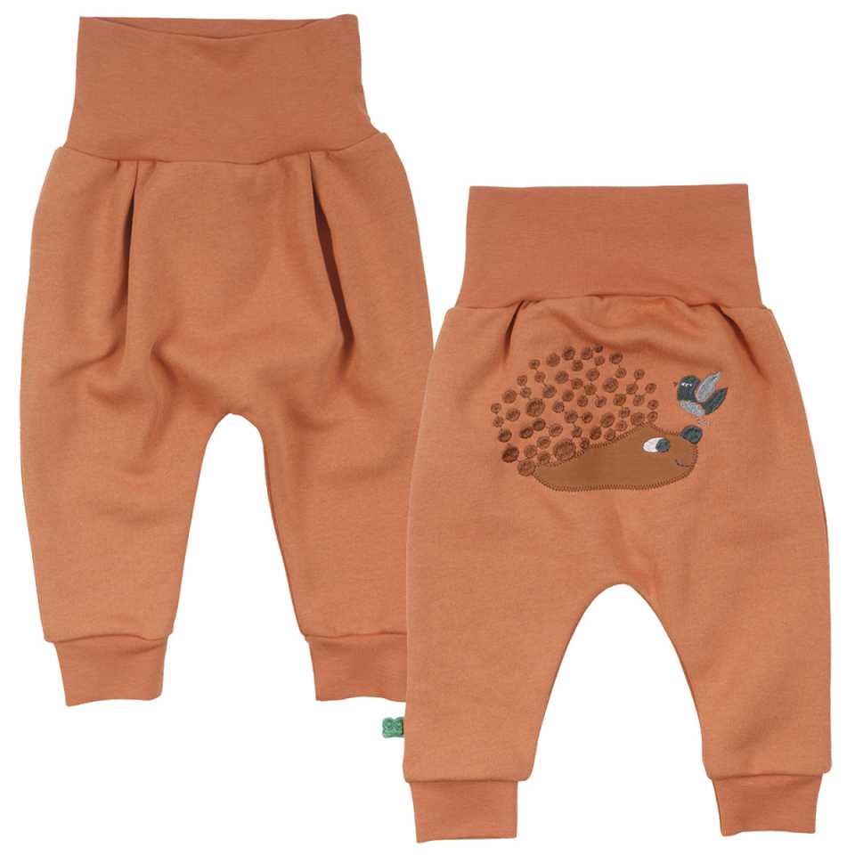 Pantaloni de trening portocalii cu imprimeu arici