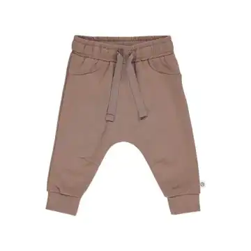 Pantaloni maro, confortabili cu buzunare aparente, pentru bebeluși