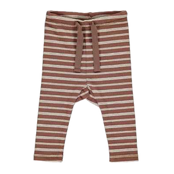 Pantaloni rib cu dungi maro, pentru bebeluși