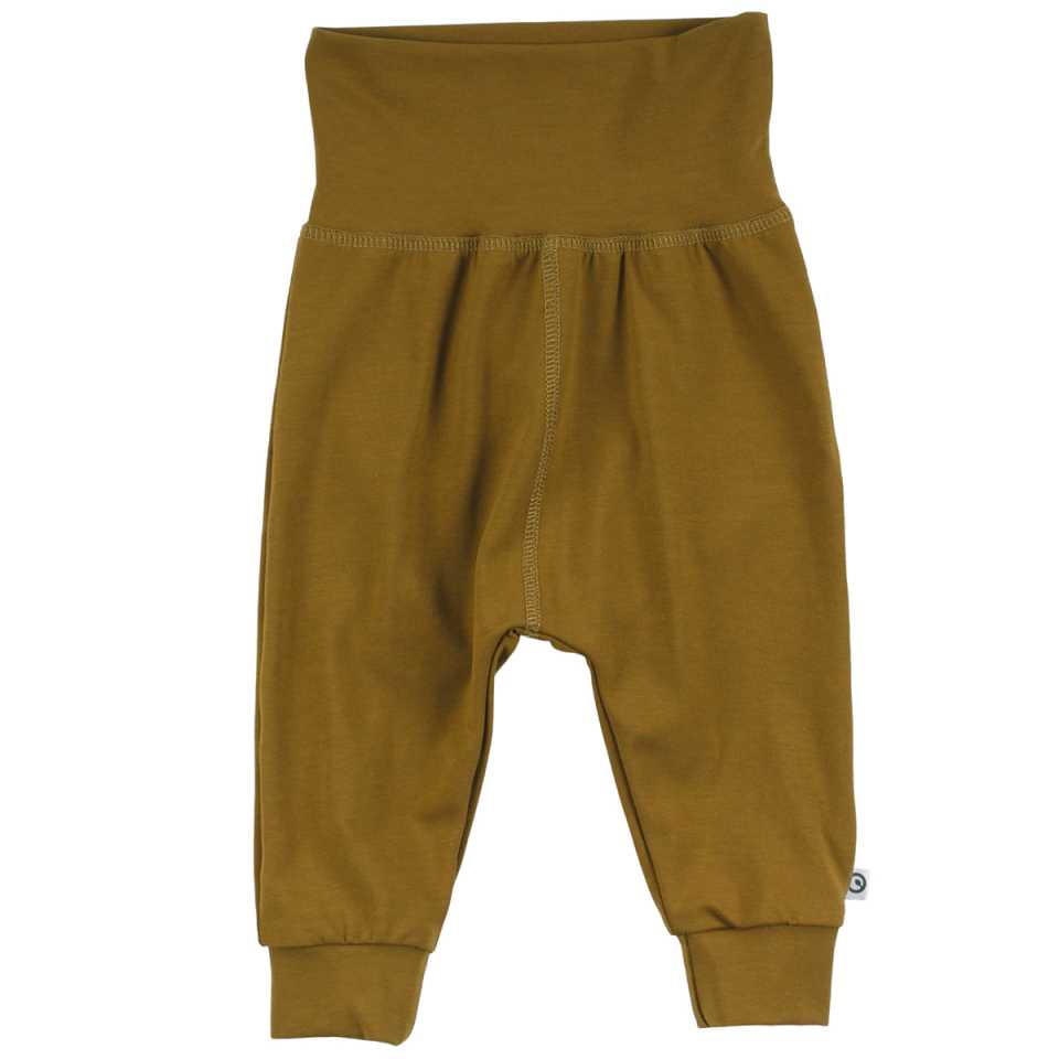 Pantaloni Cozy Me verzi (pesto) din bumbac organic