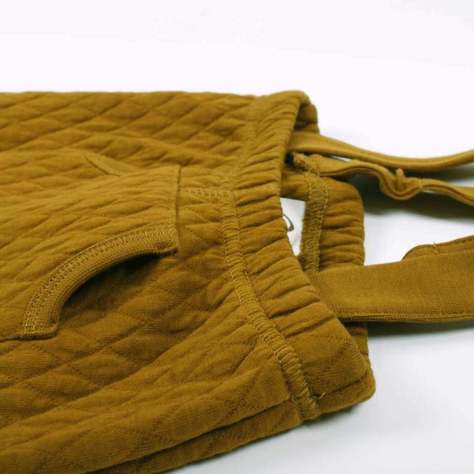 Pantaloni quilt, verde pesto, cu bretele
