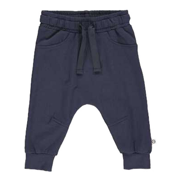 Pantaloni bleumarin, confortabili cu buzunare aparente, pentru bebeluși
