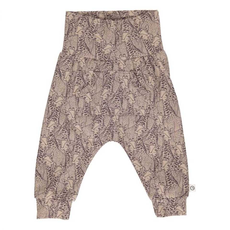 Pantaloni confortabili cu imprimeu girafe, pentru bebeluși