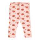 Colanți roz cu imprimeu păuni, din bumbac organic