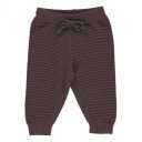 Pantaloni maro închis din bumbac tricotat pentru bebeluși