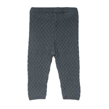 Pantaloni gri albastru din bumbac tricotat pentru bebeluși