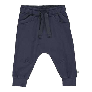 Pantaloni bleumarin, confortabili cu buzunare aparente, pentru bebeluși