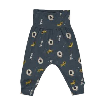 Pantaloni bleumarin cu imprimeu animale pentru bebeluși