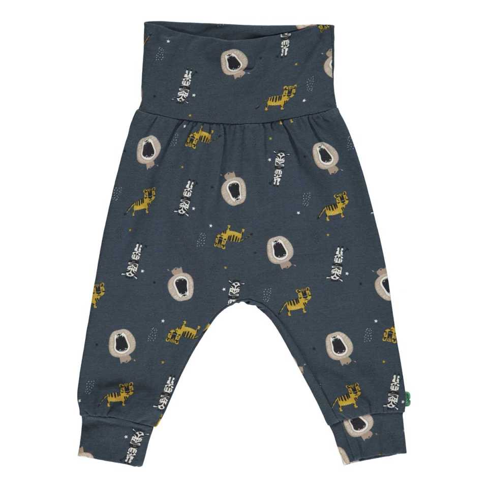 Pantaloni bleumarin cu imprimeu animale pentru bebeluși