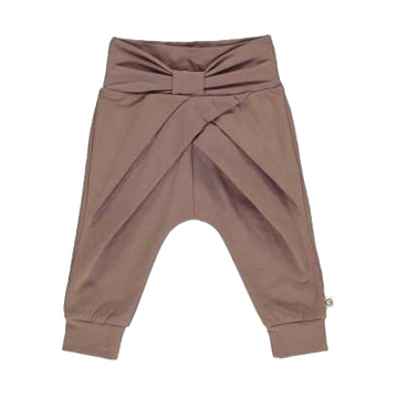 Pantaloni maro, confortabili, cu fundă din bumbac organic