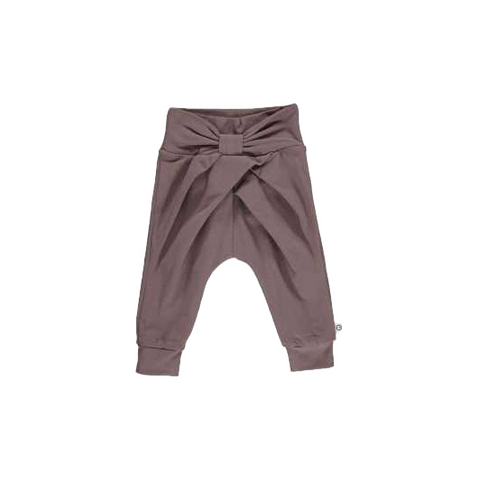 Pantaloni mov strugure, confortabili, cu fundă din bumbac organic