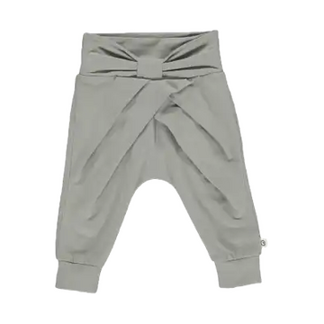 Pantaloni verzi, confortabili, cu fundă din bumbac organic