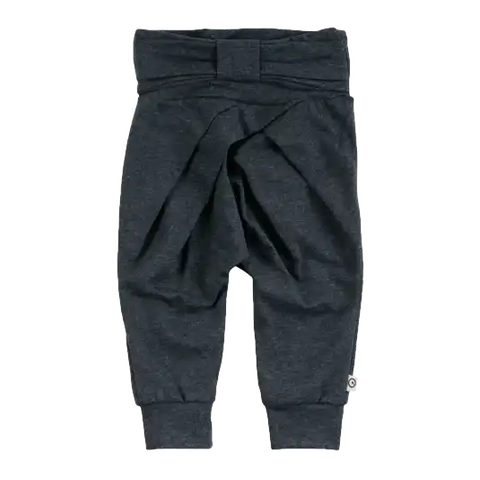 Pantaloni gri închis, confortabili, cu fundă din bumbac organic