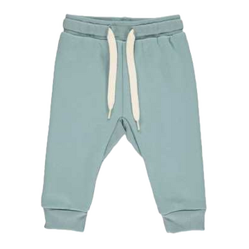 Pantaloni de trening albastru mineral, pentru copii, din bumbac organic